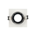 Square tilting downlight ring for GU10 / MR16 bulb - Low UGR - Cutout Ø75 mm