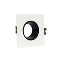 Square tilting downlight ring for GU10 / MR16 bulb - Low UGR - Cutout Ø75 mm