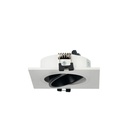 Square tilting downlight ring for GU10 / MR16 bulb - Low UGR - Cutout Ø75 mm