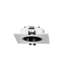 Square tilting downlight ring for GU10 / MR16 bulb - Low UGR - Cutout Ø75 mm