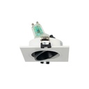 Square tilting downlight ring for GU10 / MR16 bulb - Low UGR - Cutout Ø75 mm