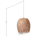 Rattan pendant lamp "Java" with switch and socket