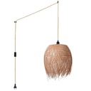 Rattan pendant lamp "Java" with switch and socket
