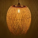 Rattan pendant lamp "Java" with switch and socket