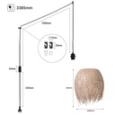 Rattan pendant lamp "Java" with switch and socket