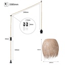 Rattan pendant lamp "Java" with switch and socket