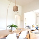 Rattan pendant lamp "Java" with switch and socket