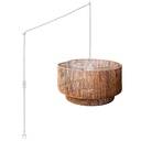 Jute pendant lamp "Bali" with switch and plug