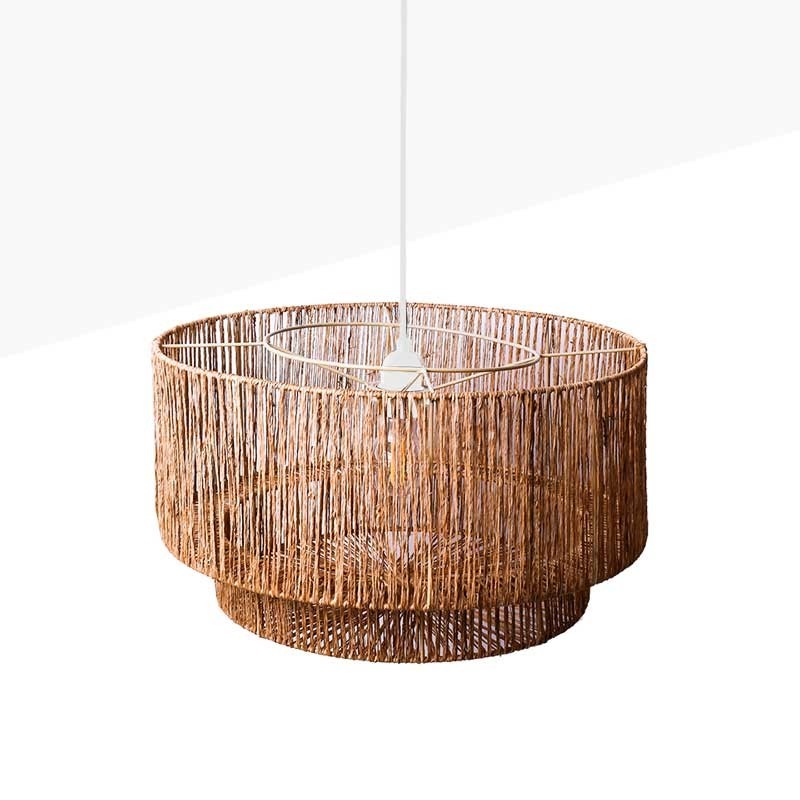 Jute pendant lamp "Bali" with switch and plug