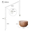 Jute pendant lamp "Bali" with switch and plug