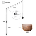 Jute pendant lamp "Bali" with switch and plug