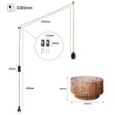 Jute pendant lamp "Bali" with switch and plug