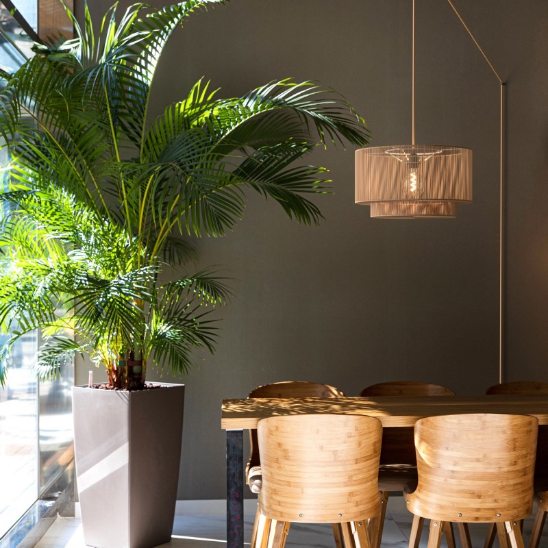 Jute pendant lamp "Bali" with switch and plug