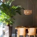 Jute pendant lamp "Bali" with switch and plug