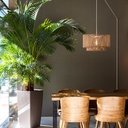 Jute pendant lamp "Bali" with switch and plug