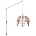 Bintan" flower-shaped rattan pendant lamp with switch and socket