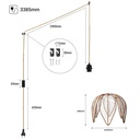 Bintan" flower-shaped rattan pendant lamp with switch and socket