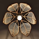 Bintan" flower-shaped rattan pendant lamp with switch and socket