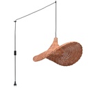Wicker pendant lamp "Tien" with switch and socket