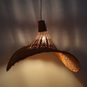 Wicker pendant lamp "Tien" with switch and socket