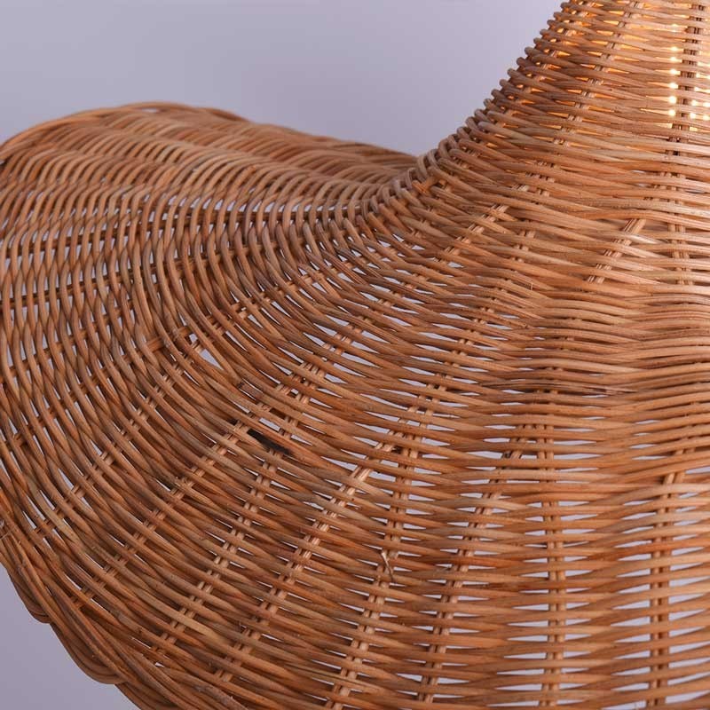 Wicker pendant lamp "Tien" with switch and socket