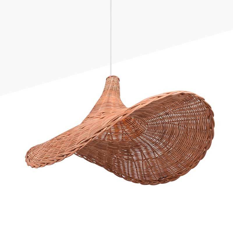 Wicker pendant lamp "Tien" with switch and socket