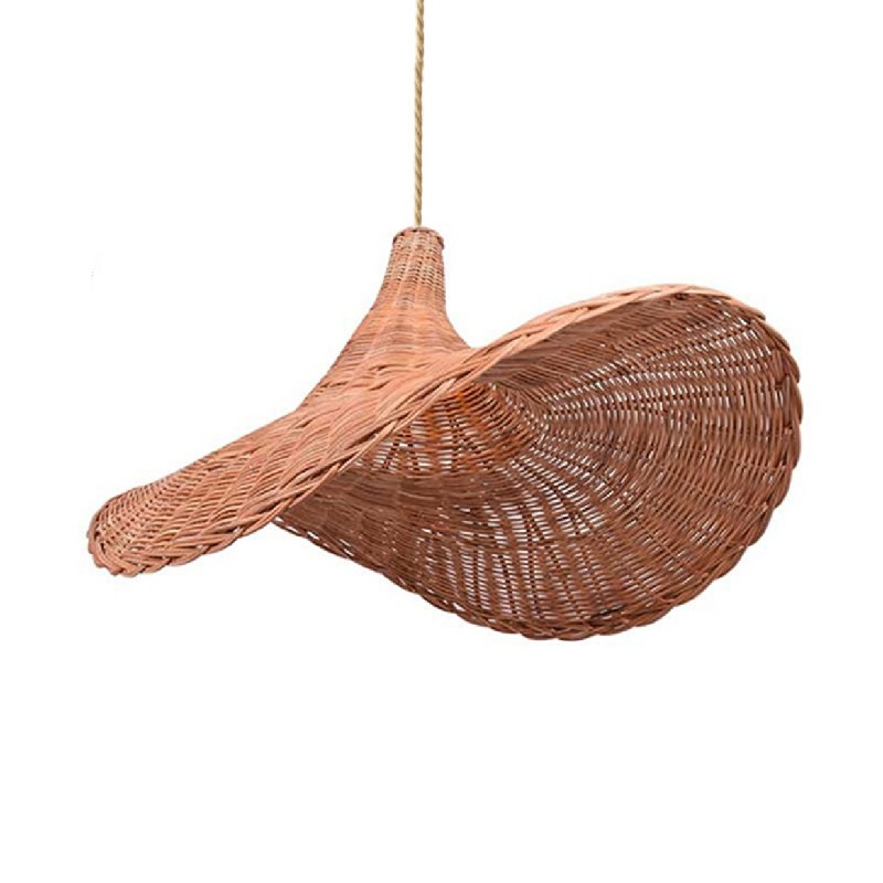 Wicker pendant lamp "Tien" with switch and socket