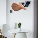 Wicker pendant lamp "Tien" with switch and socket