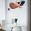 Wicker pendant lamp "Tien" with switch and socket