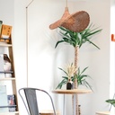Wicker pendant lamp "Tien" with switch and socket