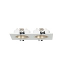 Square tilting double downlight ring GU10/MR16 - Low UGR - Cutout 75 x 150mm