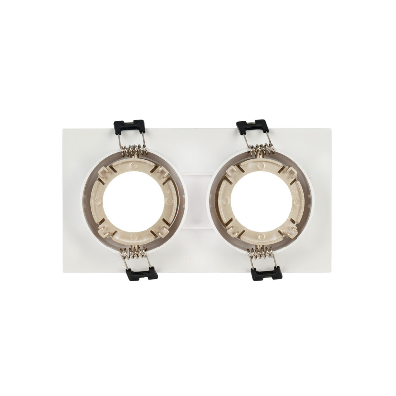 Square tilting double downlight ring GU10/MR16 - Low UGR - Cutout 75 x 150mm