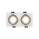 Square tilting double downlight ring GU10/MR16 - Low UGR - Cutout 75 x 150mm