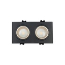 Square tilting double downlight ring GU10/MR16 - Low UGR - Cutout 75 x 150mm