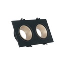 Square tilting double downlight ring GU10/MR16 - Low UGR - Cutout 75 x 150mm
