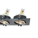 Square tilting double downlight ring GU10/MR16 - Low UGR - Cutout 75 x 150mm