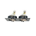 Square tilting double downlight ring GU10/MR16 - Low UGR - Cutout 75 x 150mm