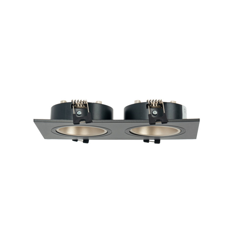Square tilting double downlight ring GU10/MR16 - Low UGR - Cutout 75 x 150mm