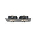Square tilting double downlight ring GU10/MR16 - Low UGR - Cutout 75 x 150mm