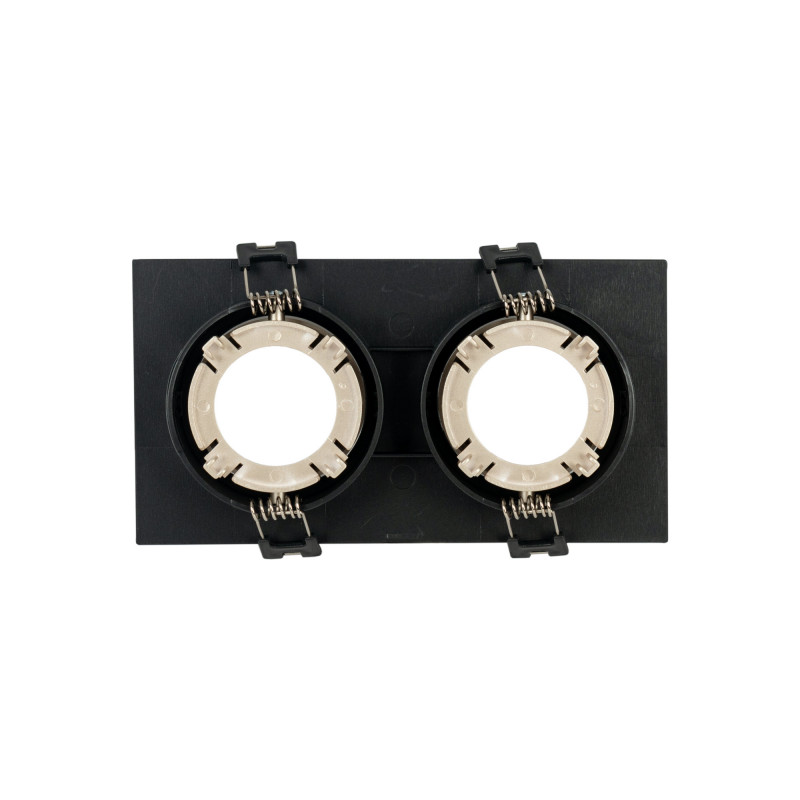 Square tilting double downlight ring GU10/MR16 - Low UGR - Cutout 75 x 150mm