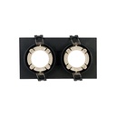 Square tilting double downlight ring GU10/MR16 - Low UGR - Cutout 75 x 150mm