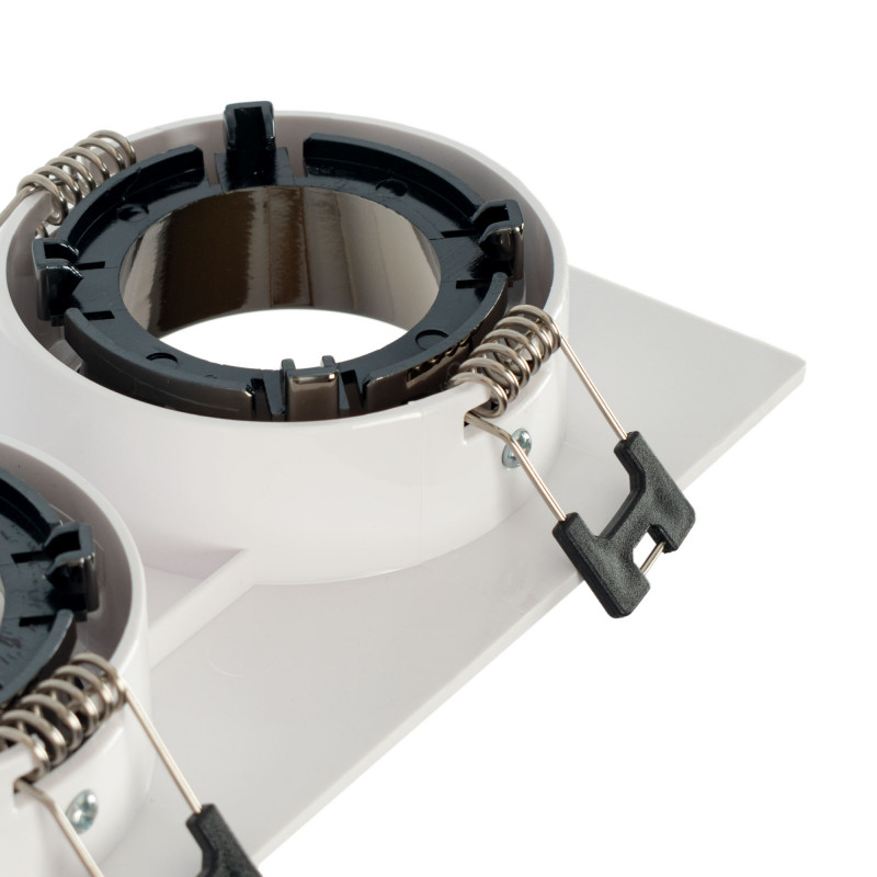 Square tilting double downlight ring GU10/MR16 - Low UGR - Cutout 75 x 150mm