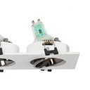 Square tilting double downlight ring GU10/MR16 - Low UGR - Cutout 75 x 150mm
