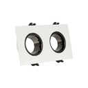 Square tilting double downlight ring GU10/MR16 - Low UGR - Cutout 75 x 150mm