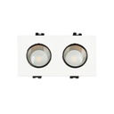 Square tilting double downlight ring GU10/MR16 - Low UGR - Cutout 75 x 150mm