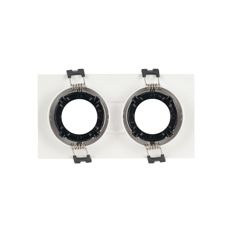 Square tilting double downlight ring GU10/MR16 - Low UGR - Cutout 75 x 150mm