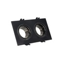 Square tilting double downlight ring GU10/MR16 - Low UGR - Cutout 75 x 150mm
