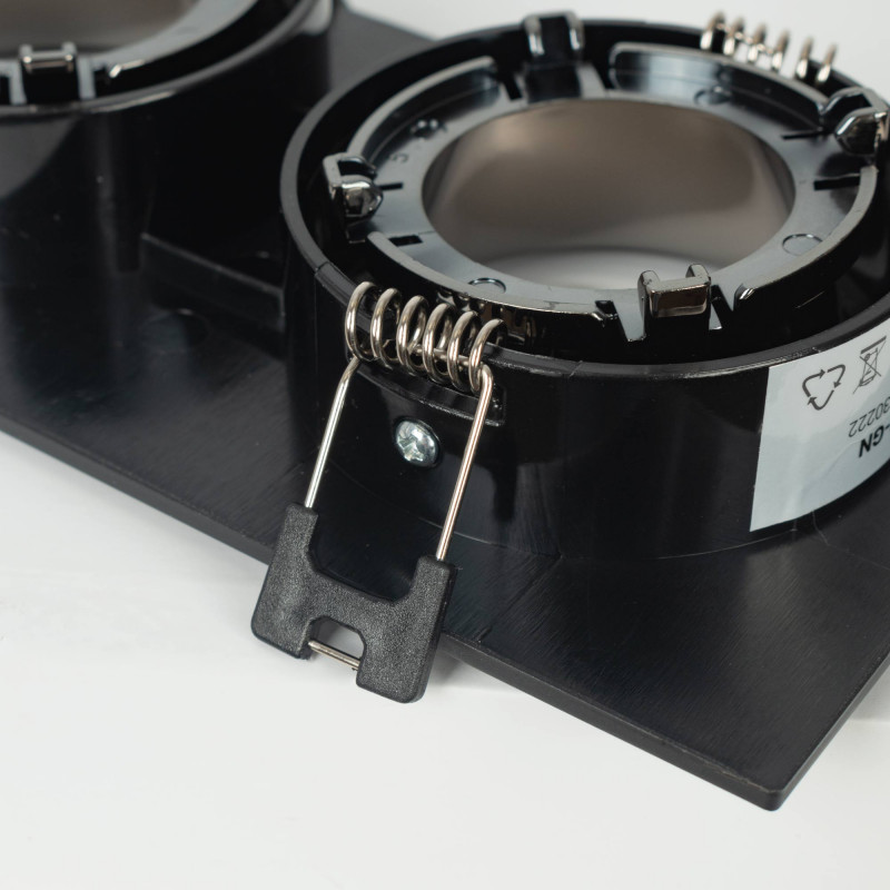 Square tilting double downlight ring GU10/MR16 - Low UGR - Cutout 75 x 150mm