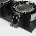 Square tilting double downlight ring GU10/MR16 - Low UGR - Cutout 75 x 150mm