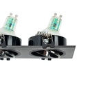 Square tilting double downlight ring GU10/MR16 - Low UGR - Cutout 75 x 150mm